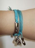 Kit de pulseira macrame e ajustavel azul